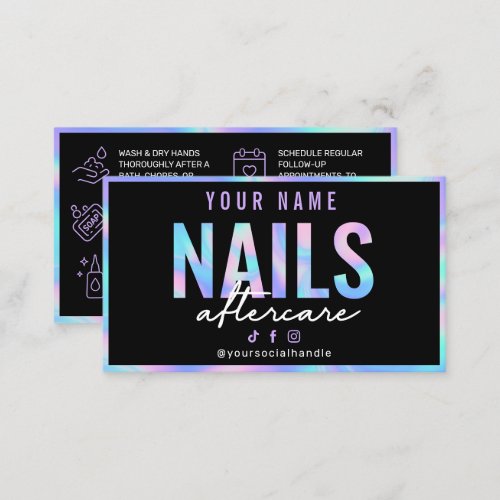 Holographic Nails Aftercare Card