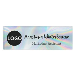Holographic Name Badge – Custom Logo, Magnetic