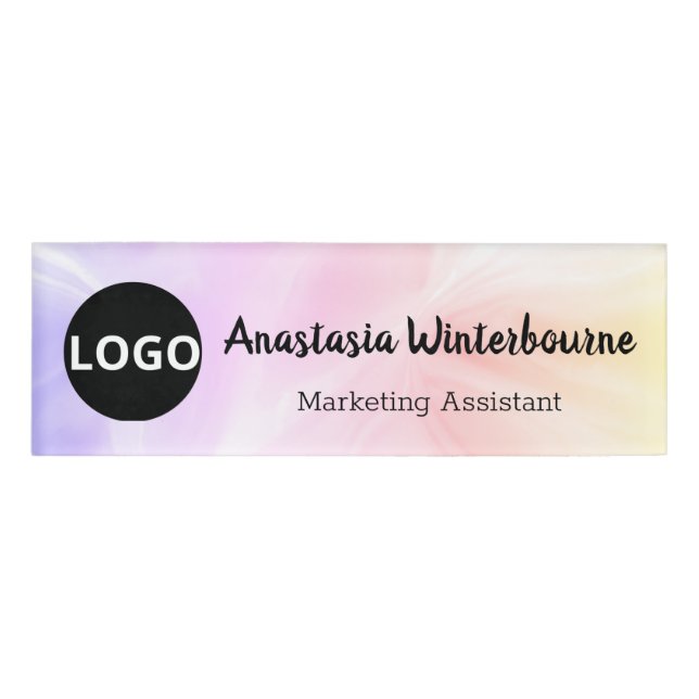 Holographic Name Badge – Custom Logo, Magnetic (Front)