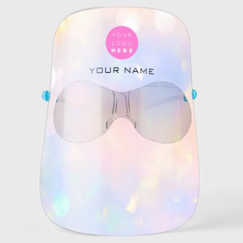 Holographic Name Logo Color Therapy Beauty Studio Face Shield