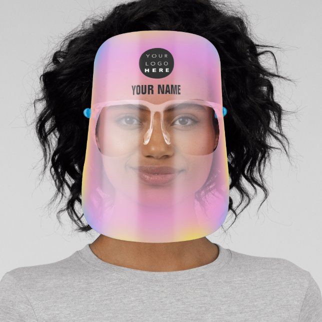 Holographic Name Logo Color Therapy Makeup Lashes Face Shield (Insitu)