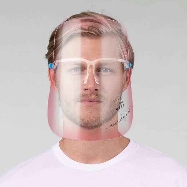 Holographic Name Logo Pink  Color Therapy Face Shield (Insitu)