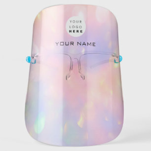 Holographic Name Logo Pink Therapy Makeup Nails Face Shield