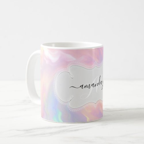 Holographic Name Monogram Girly SWEET 16th Princes Coffee Mug
