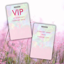 Holographic Name VIP All Access Pass Concert