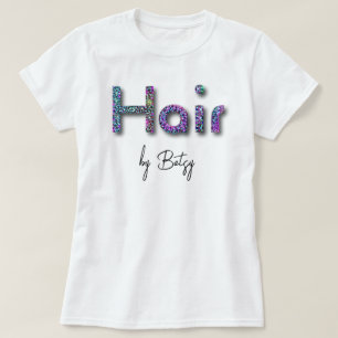 Holographic Neon Glitter Hair Stylist  T-Shirt