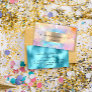 Holographic Ocean Gold Confetti Boutique Shop Business Card