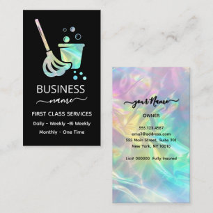 Holographic OFFICE Cleaning Service Calling Card