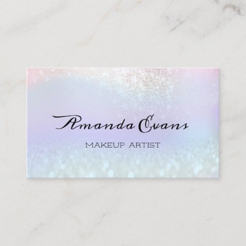 Holographic Ombre Pastels Glitter Rose UNIQUE Appointment Card