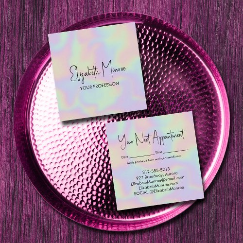Holographic Opal Gemstone Appointment Card