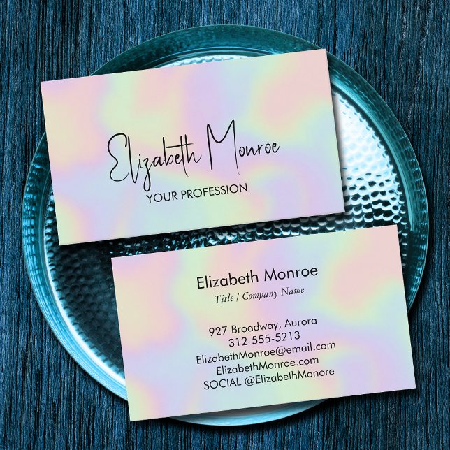 Holographic Opal Gemstone Business Card (*BEST TO USE SIGNATURE UV GLOSS paper we selected for best results with holographic illustration)