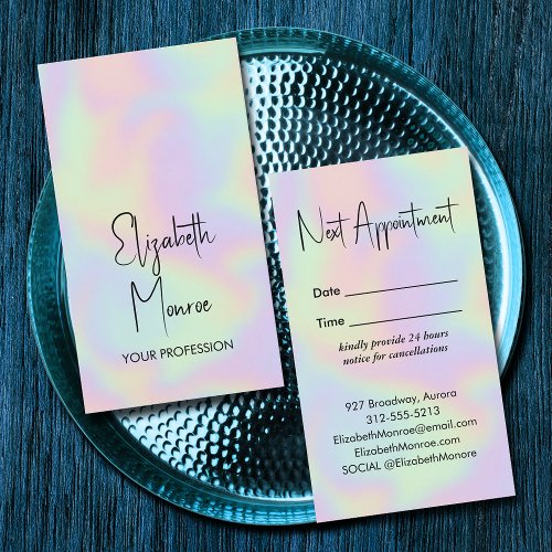 Holographic Opal Gemstone Business Card