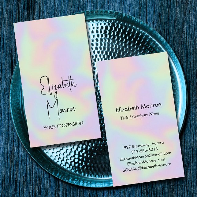 Holographic Opal Gemstone Business Card (*BEST TO USE SIGNATURE UV GLOSS paper we selected for best results with holographic illustration)