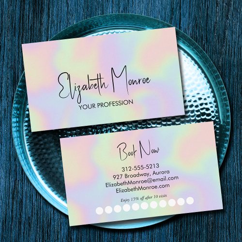 Holographic Opal Gemstone Loyalty Business Card