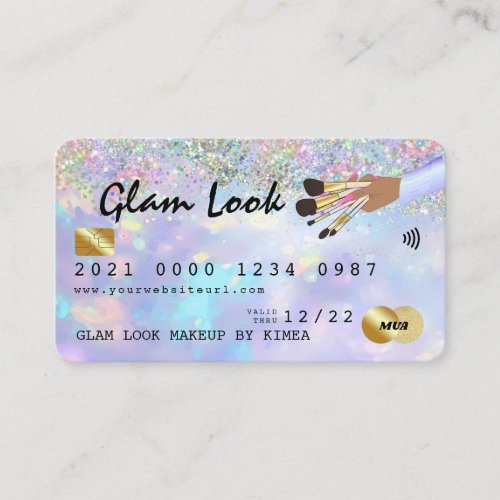 Holographic Opal Makeup Artist MUA Credit Card