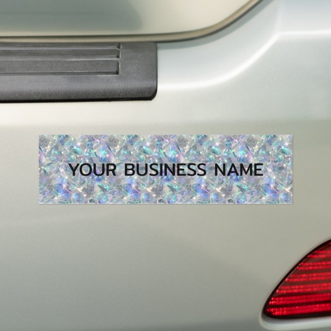 Holographic Opal Stone Background Bumper Sticker (On Car)