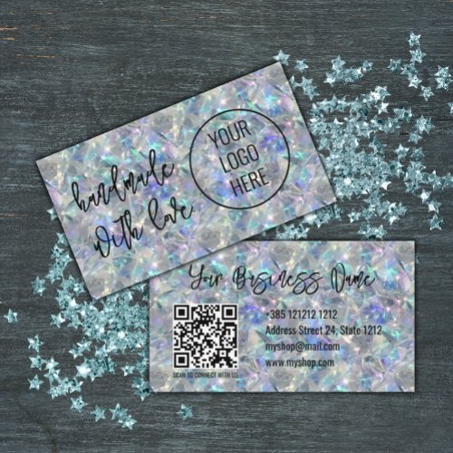 Holographic Opal Stone Background  Business Card