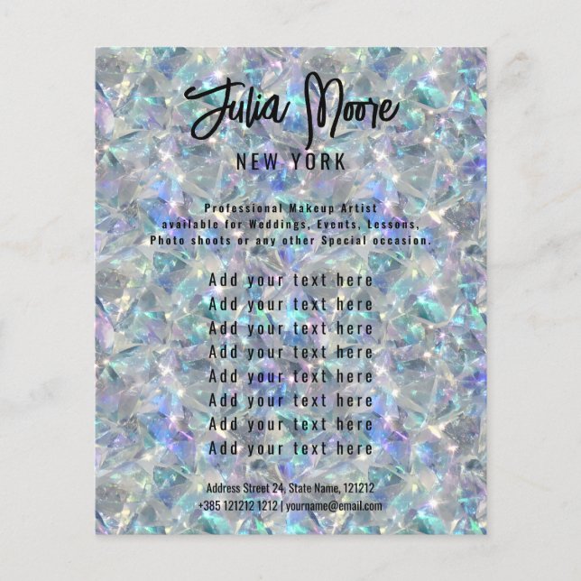 Holographic Opal Stone Background Flyer (Front)