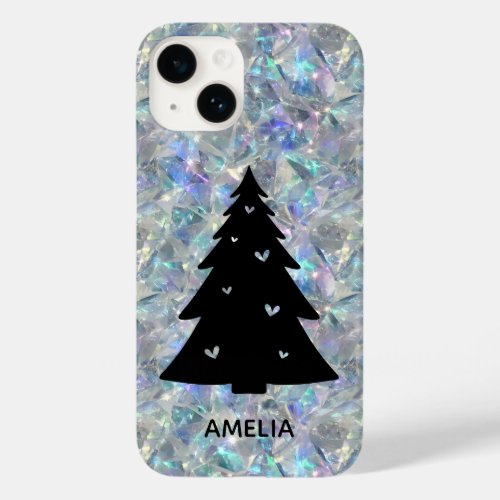 Holographic Opal Stone Background Holidays Name Case_Mate iPhone 14 Case