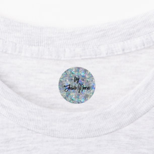 Holographic Opal Stone Background Labels