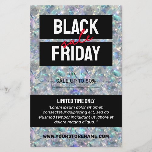 Holographic Opal Stone Background Sale  Flyer