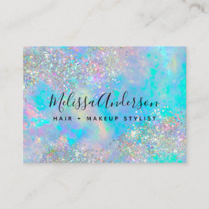Holographic Opal Stone Glitter Business Card