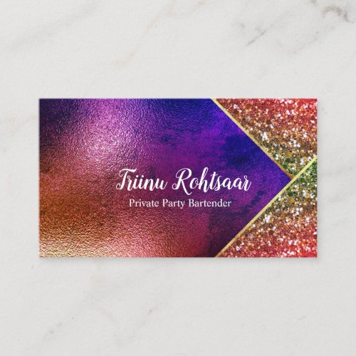 Holographic Opal Stone Glitter Business Card