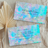 holographic glitter business cards Shimmer Glitter Sparkle Business Card | Assorted color Foil Stamping