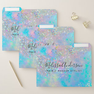 Holographic Opal Stone Glitter File Folder