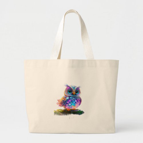 Holographic Owl Large Tote Bag