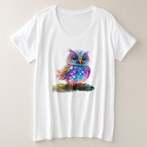Holographic Owl Plus Size T_Shirt