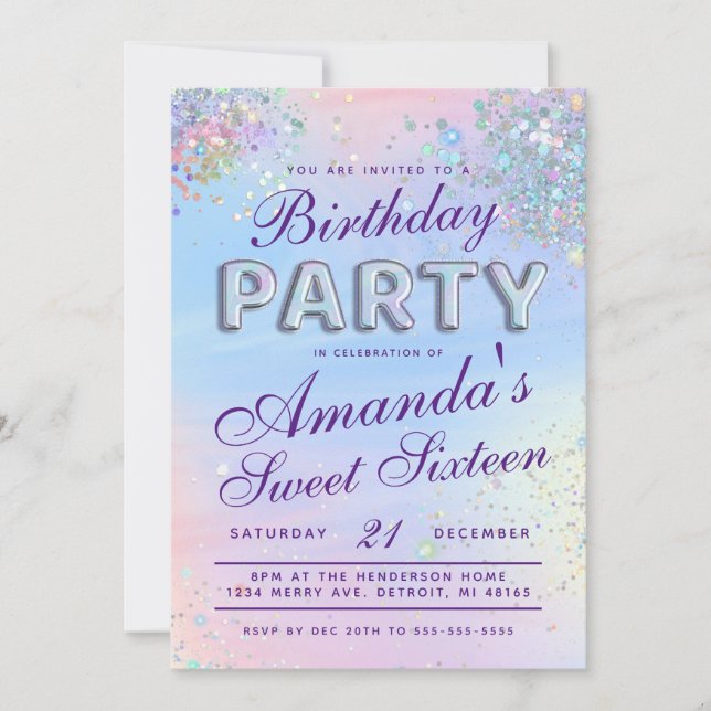 Holographic Party Invitation (Front)