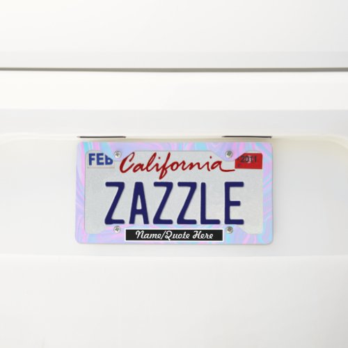 Holographic Pastel Abstract License Plate Frame
