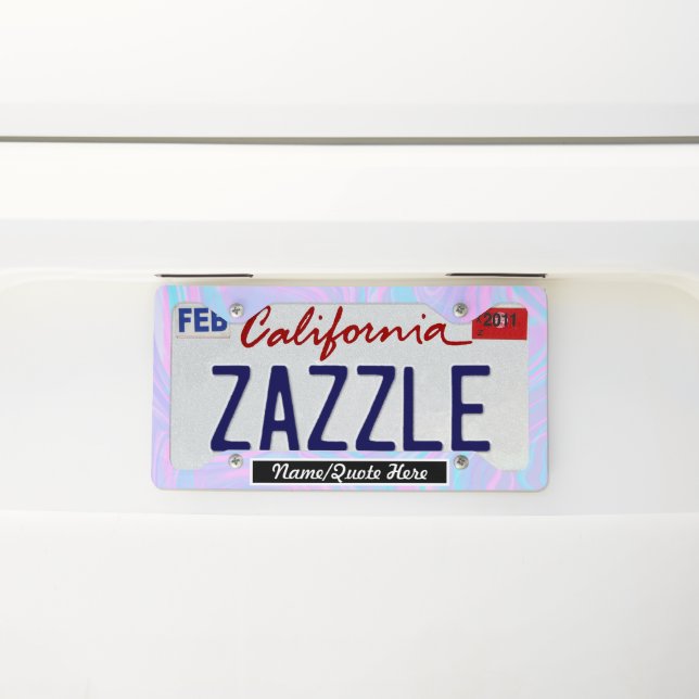 Holographic Pastel Abstract License Plate Frame (On Car)