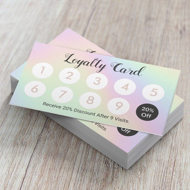 Holographic Pastel Beauty Salon Spa Loyalty Card (Creator Uploaded)