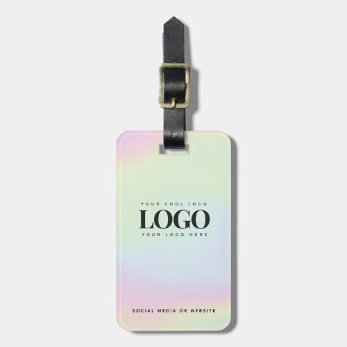 Holographic Pastel Company Logo Business Custom Luggage Tag