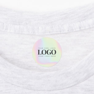Holographic Pastel Custom Business Rectangle Logo Kids' Labels