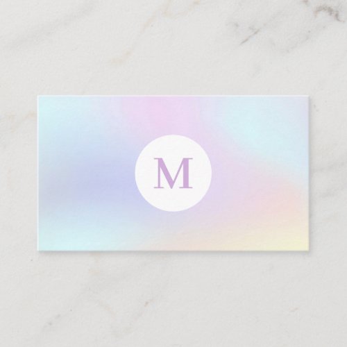 Holographic Pastel Iridescent Hair Stylist Business Card