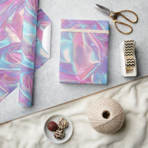 Holographic Pastel Iridescent Wrapping Paper