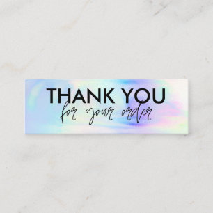 Holographic Pastel Media Insert Mini Business Card