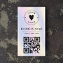 Holographic Pastel Rainbow Add Your Logo & QR Code Business Card