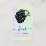 Holographic Pastel Rainbow Unicorn Afro Hair Girl Business Card