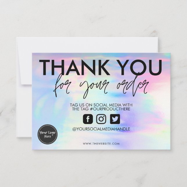 Holographic Pastel Thank you Media Insert (Front)