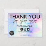 Holographic Pastel Thank You Media Insert at Zazzle