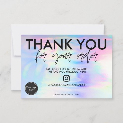 Holographic Pastel Thank you Media Insert