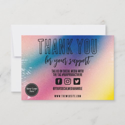 Holographic Pastel Thank you Media Insert