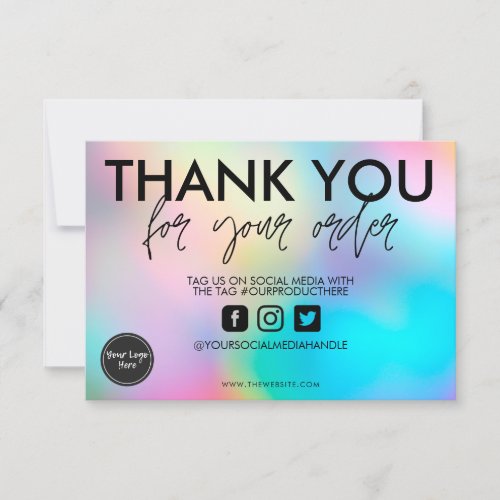 Holographic Pastel Thank you Media Insert