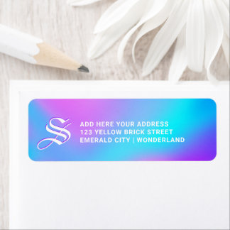 Holographic Pastels | Monogram Return Address Label
