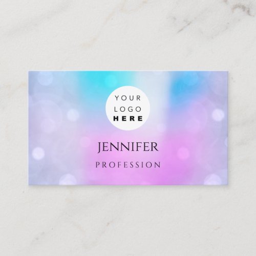 Holographic Pearly Abstract Logo Pink Modern Business Card