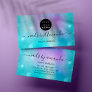 Holographic Pearly Ocean Logo Nail Artist Makeup Business Card